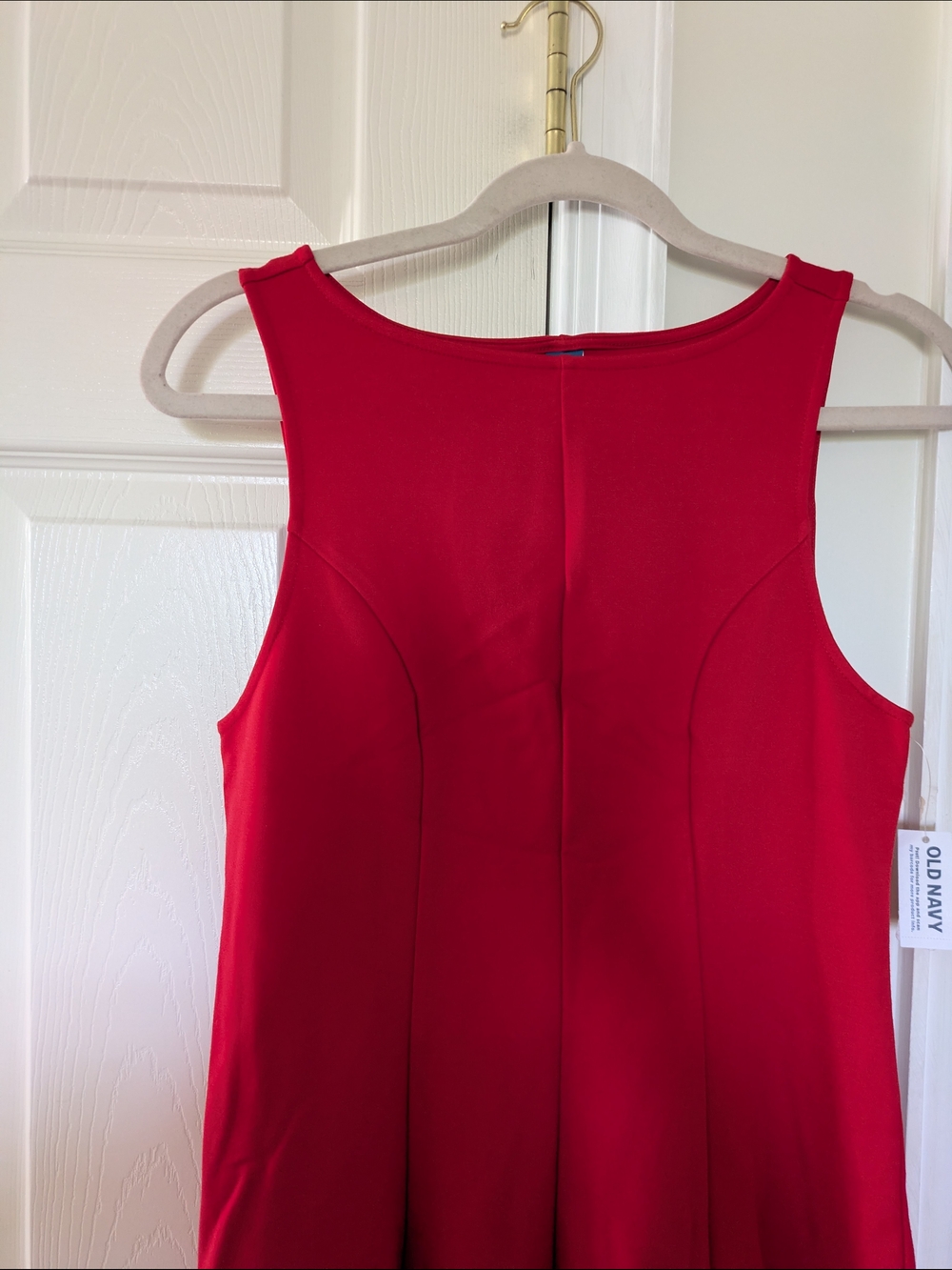 Red Sleeveless Fit-and-Flare Dress - Picture 3 of 4